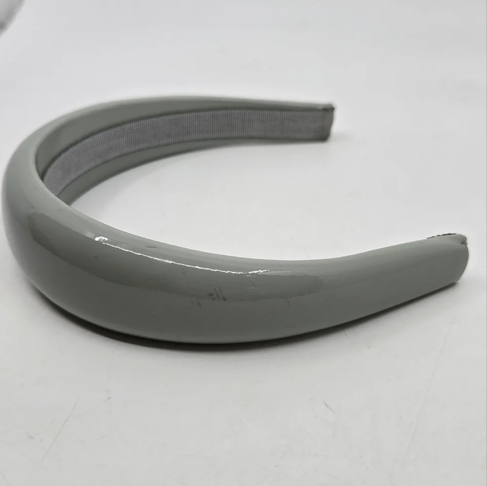Miu Miu Gray Patent Logo Headband